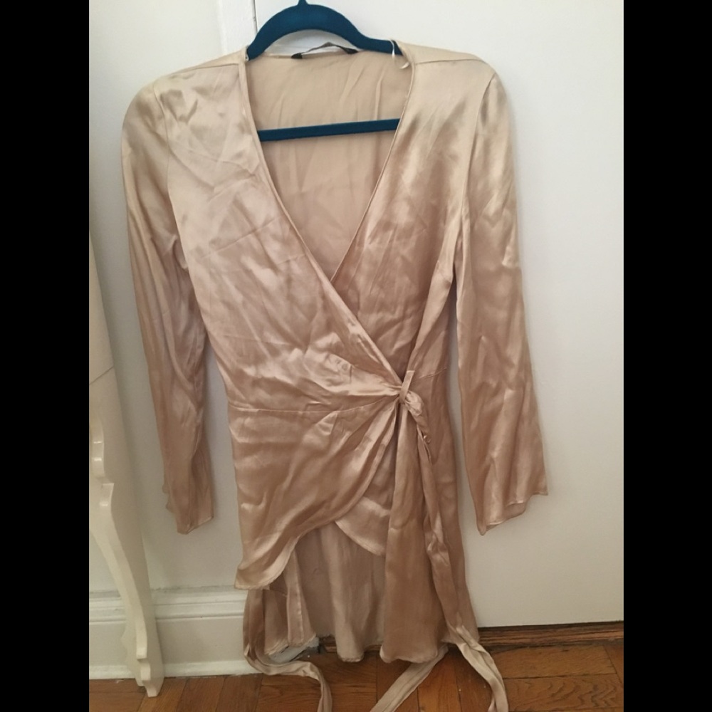 Silk wrap top in ivory